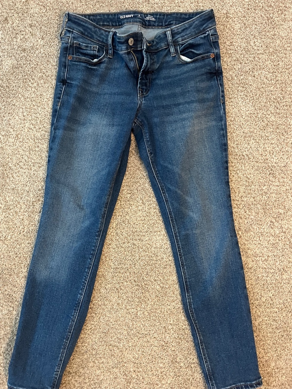 Old Navy Women's Mid Rise Rockstar Super Skinny Jeans - Dark Wash 6P